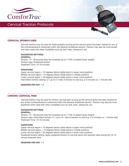 ComforTrac Detailed user instruction for Cervical Home Traction ...