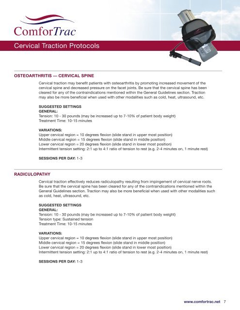 ComforTrac Detailed user instruction for Cervical Home Traction ...