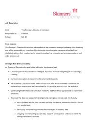 Job Description Post: Vice Principal â Director of Curriculum ...