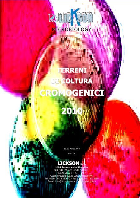 terreni di coltura cromogenici 2010 - Lickson