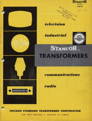 1959 Stancor transformers catalog - tubebooks.org