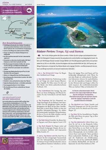 Südsee-Perlen: Tonga, Fiji und Samoa