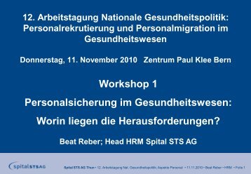 Workshop 1 - Dialog Nationale Gesundheitspolitik