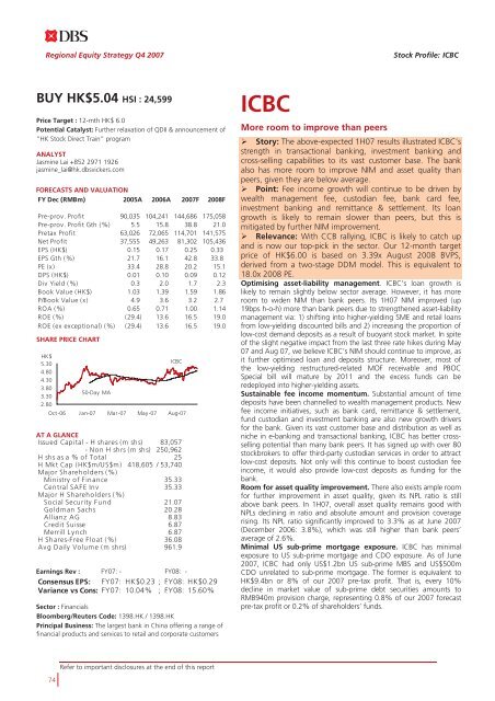 Top Down Strategy and Large Cap Stock Picks - the DBS Vickers ...