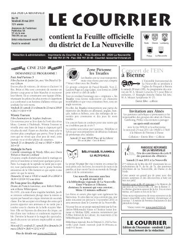 Vendredi 20.05.2011 - Imprimerie du Courrier, La Neuveville