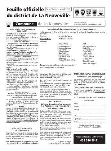 No 33 - 21 septembre - Imprimerie du Courrier, La Neuveville