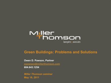 Green Buildings - Problems, Solutions & Opportunities