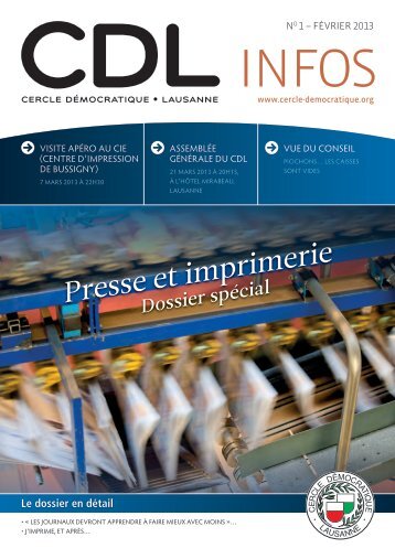 Bulletin no. 1/13 â FÃ©vrier 2013 - Cercle DÃ©mocratique Lausanne