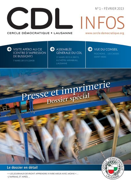 Bulletin no. 1/13 â FÃ©vrier 2013 - Cercle DÃ©mocratique Lausanne