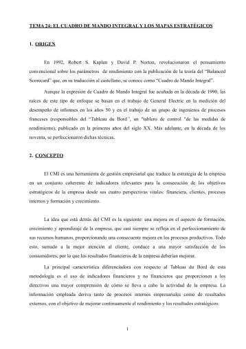 TEMA 24. Cuadro de Mando Integral y Mapas estratÃ©gicos