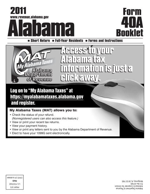 Short Return Full-Year Residents Forms And Instructions - Alabama ...