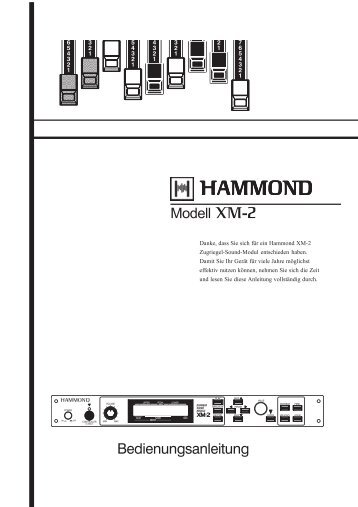 Bedienungsanleitung XM-2 - Hammond.de