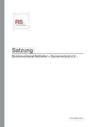 Satzung - Bundesverband Rollladen + Sonnenschutz eV