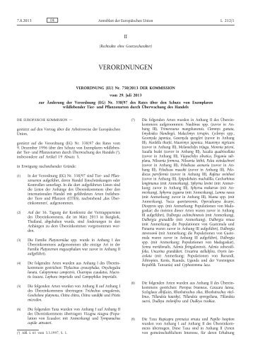Verordnung (EG) Nr. 750/2013 - EUR-Lex