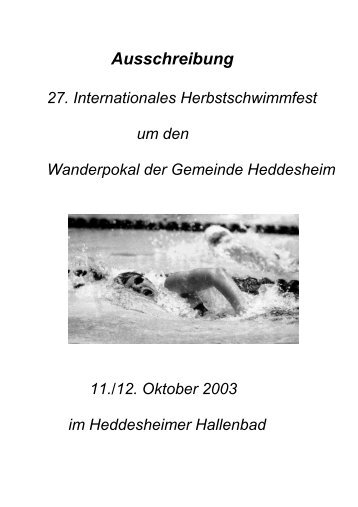 Ausschreibung - TG Heddesheim - Schwimmen