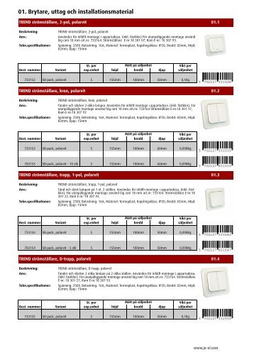 01. Brytare, uttag och installationsmaterial - JO-EL