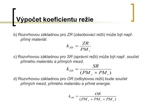 AbsorpÄnÃ­ kalkulace