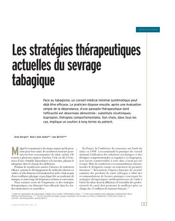 Les stratÃƒÂ©gies thÃƒÂ©rapeutiques actuelles du sevrage ... - SantÃƒÂ© Durable