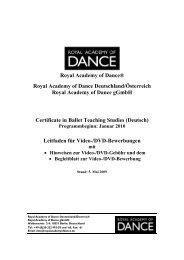 Royal Academy of Dance® Royal Academy of Dance Deutschland ...