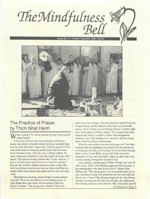 The Practice of Prayer byThich Nhat Hanh - The Mindfulness Bell