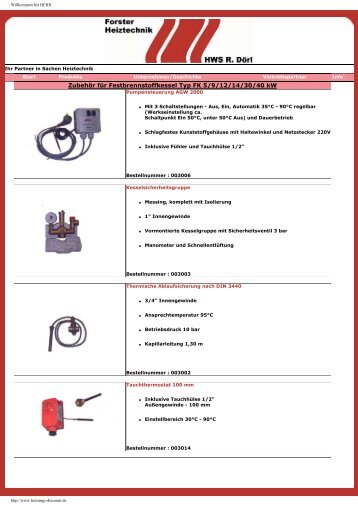 Forster Heiztechnik Preisliste Rabattliste fuer Forster Heizung ...