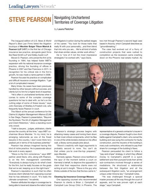 Steve Pearson featured in Leading Lawyers Magazine Business Issue