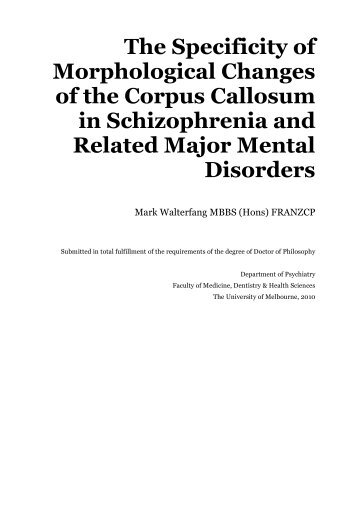 The specificity of morphological changes of the corpus callosum in ...