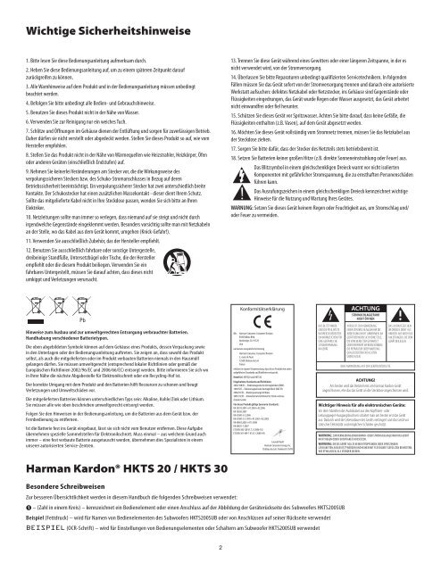 HKTS 20/HKTS 30 - Harman Kardon