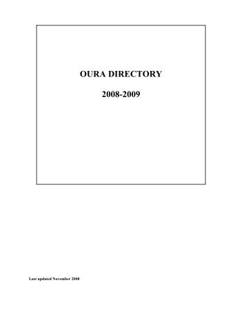 oura directory 2008-2009 - Ontario University Registrars' Association