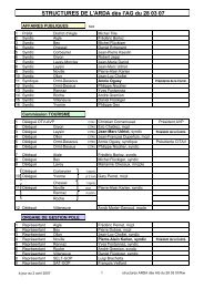 Structures ARDA dÃ¨s l'AG du 28 mars 07