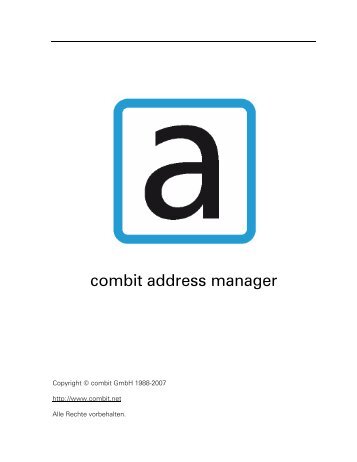 Handbuch - address manager - combit GmbH