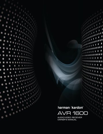 Owners Manual - AVR 1600 - Harman Kardon