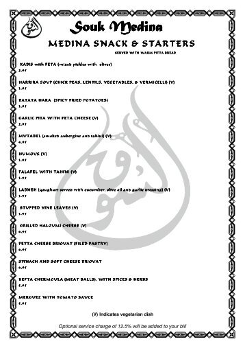 All Day Menu - Souk Medina