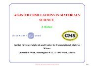 AB-INITIO SIMULATIONS IN MATERIALS SCIENCE - VASP