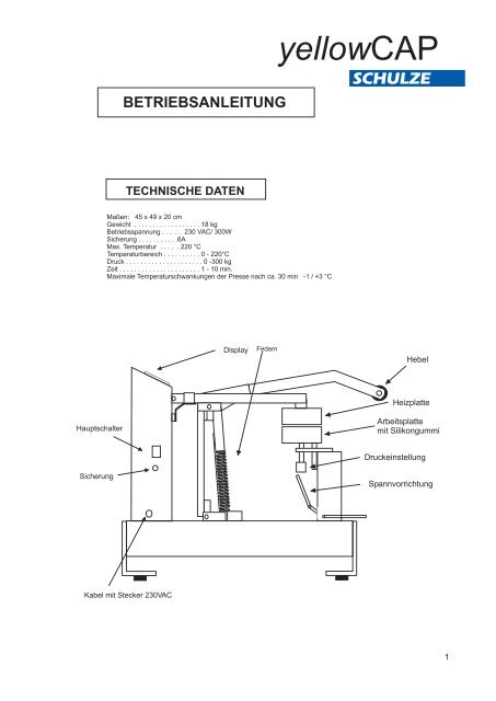 Bedienungsanleitung YellowCap - Walter Schulze GmbH
