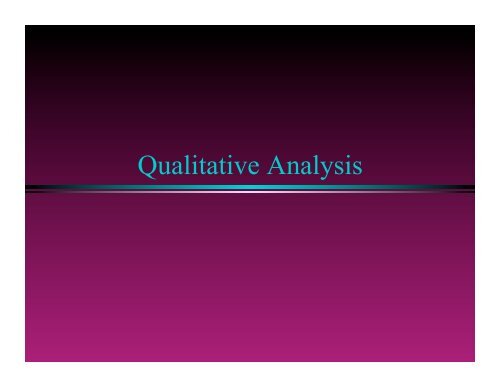 Qualitative Analysis