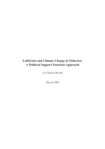 Lobbyism and Climate Change in Fisheries: A ... - ResearchGate