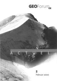 GEOforumCH ACTUEL - Platform Geosciences