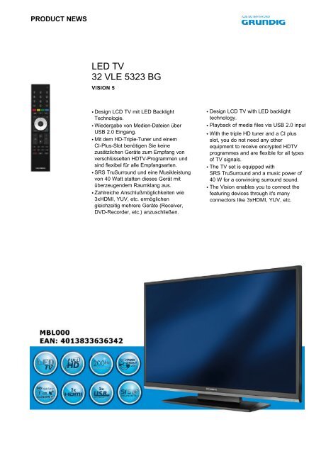 LED TV 32 VLE 5323 BG - Better Life