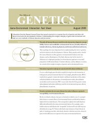 Gene-Environment Interaction Fact Sheet