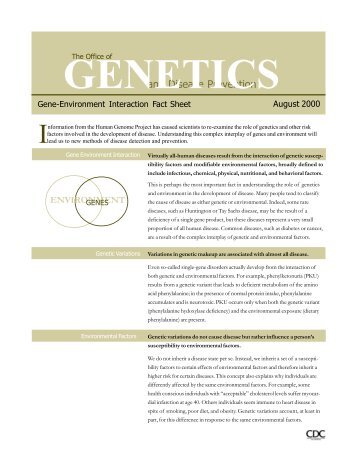 Gene-Environment Interaction Fact Sheet