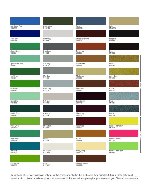 Omnicolor Color Chart