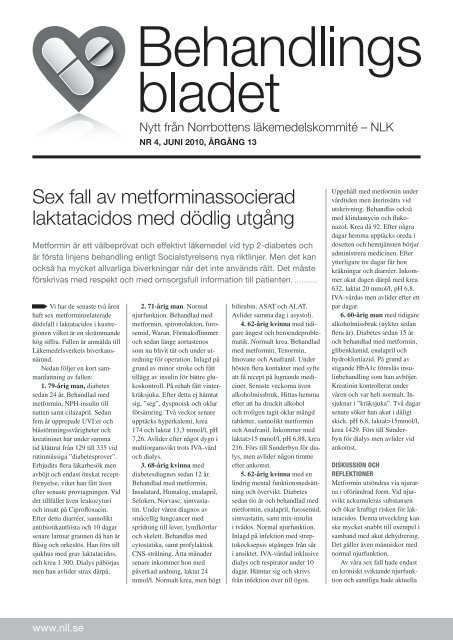 Behandlingsbladet 04/2010 - NLLplus.se, Norrbottens LÃ¤ns Landsting