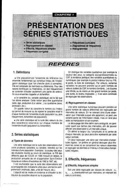 2. Séries statistiques 3. Effectifs, fréquences - Cours d'économétrie ...
