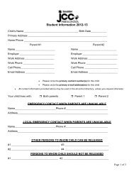 Student Information Form 2012-2013 - Boulder JCC