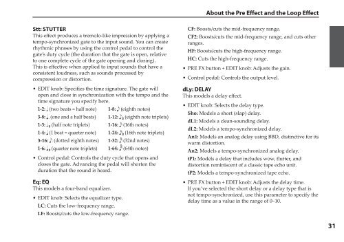 Dynamic Looper owner's manual - Vox