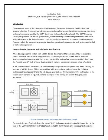 Front-Ends, Sub-Device Specifications, and - Ettus Research