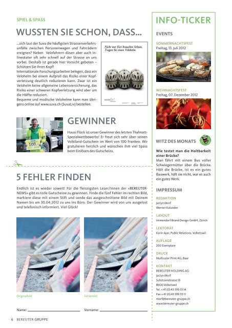 Bereuter-News 01 2012 (PDF 1.4 MB) - Bereuter Holding AG
