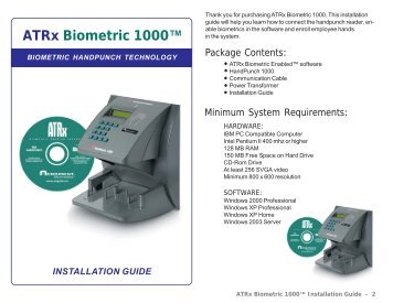 ATRx Biometric 1000 Installation Guide - Acroprint
