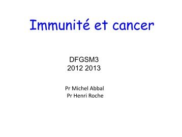 ImmunitÃ© et cancer